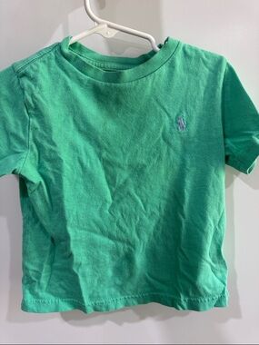 Ralph Lauren Kids Short-Sleeve Tee - Green with Lilac Logo